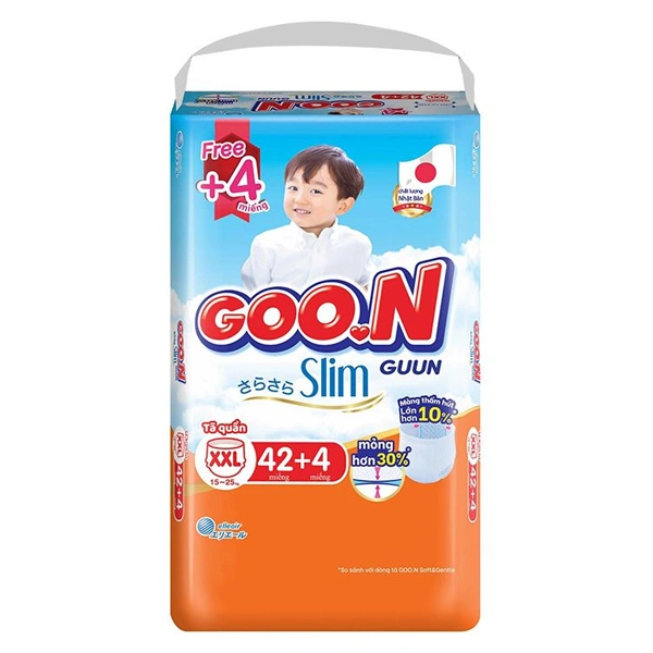 Tã quần GOO.N Slim size XXL 42 + 4 miếng (15 - 25 kg) - Giao bao bì ngẫu nhiên 1