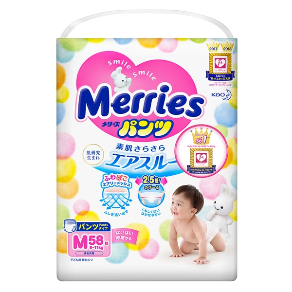 Tã quần Merries size M 58 miếng (6 - 11 kg) 1