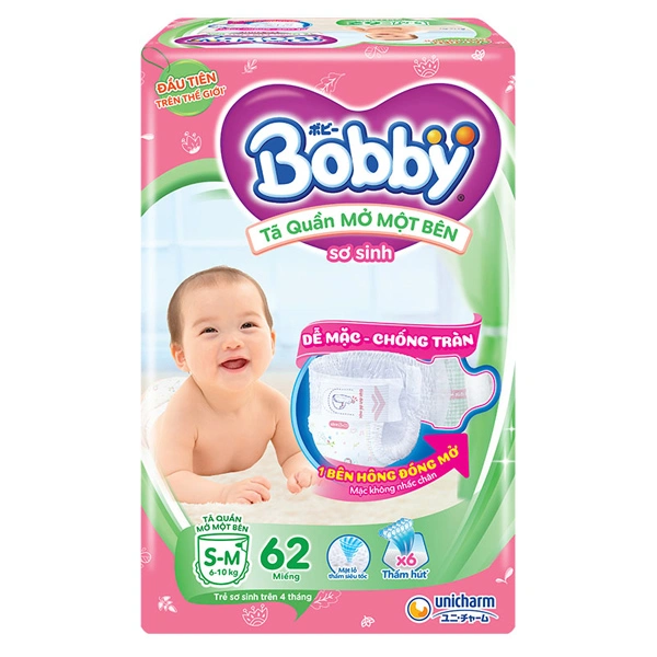 Tã quần mở một bên Bobby size S-m 62 miếng (6 - 10 kg) 1