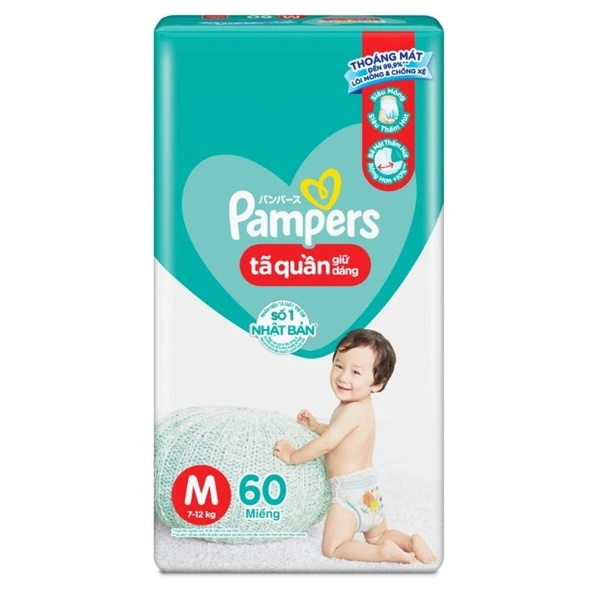 Tã quần Pampers Jumbo size M 60 miếng (7 - 12 kg) 1