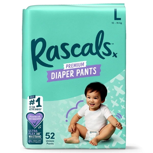 Tã quần Rascals size L 52 miếng (10 - 15 kg) - Giao bao bì ngẫu nhiên 1