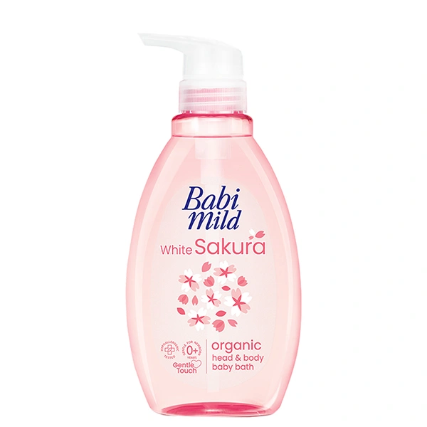 Sữa tắm & gội 2in1 cho bé Babi Mild White Sakura