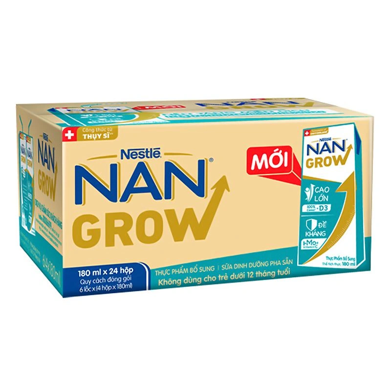 Thùng 24 hộp sữa pha sẵn Nestlé NAN Grow 180 ml (từ 1 tuổi) 2