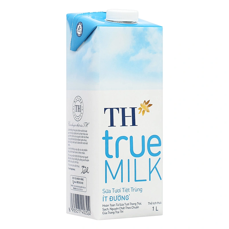 Thùng 12 hộp sữa tươi tiệt trùng TH true MILK ít đường 1 lít (từ 1 tuổi) 4