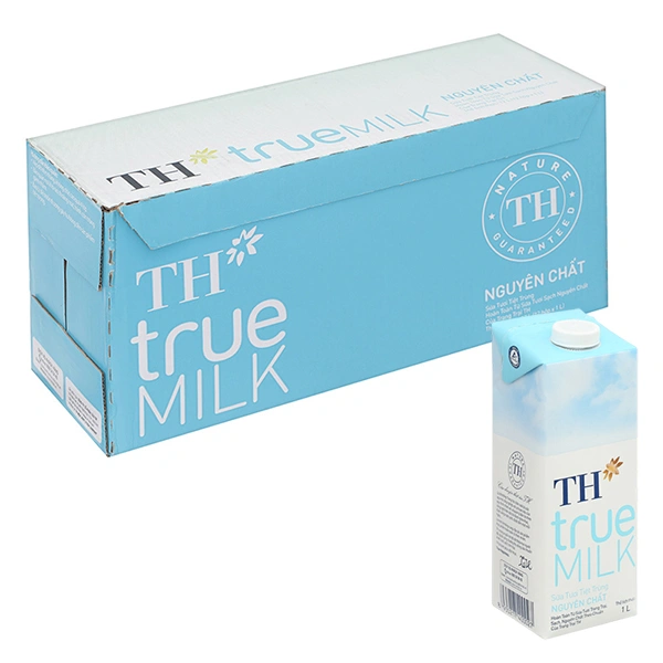 Thùng 12 hộp sữa tươi tiệt trùng TH true MILK không đường 1 lít (từ 1 tuổi) 1