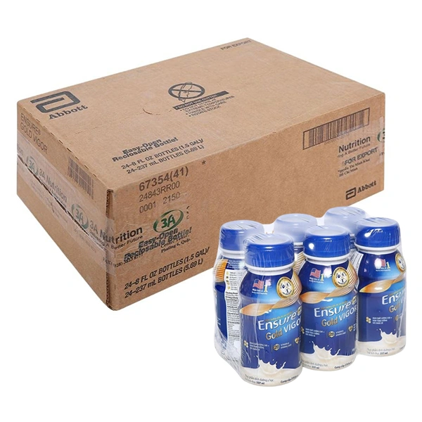 Thùng 24 chai sữa bột người lớn pha sẵn Ensure Gold Vigor hương vani 237 ml 1