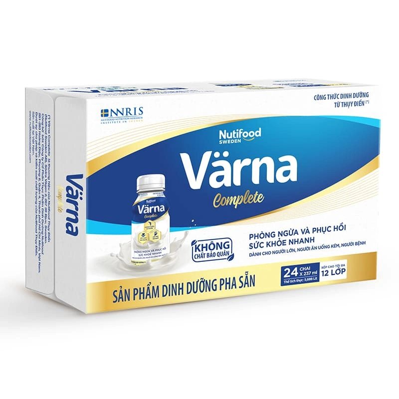 Thùng 24 chai sữa bột người lớn pha sẵn Nutifood Varna Complete hương nhạt thanh 237 ml 2