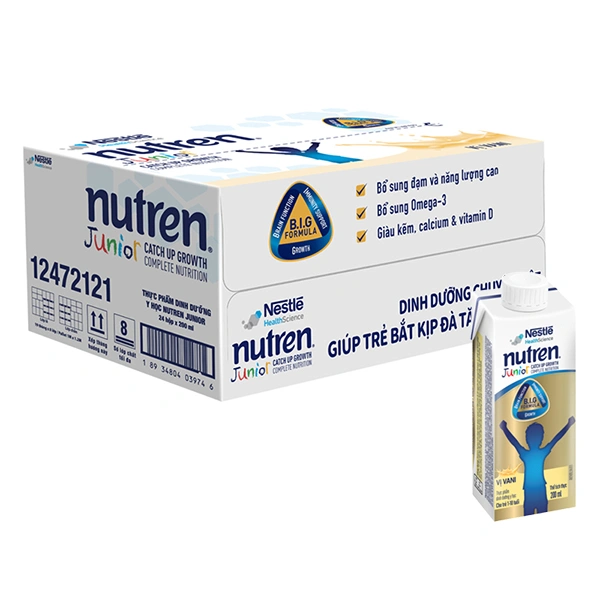 Thùng 24 hộp sữa pha sẵn Nutren Junior hương vani 200 ml (1 - 10 tuổi) 1