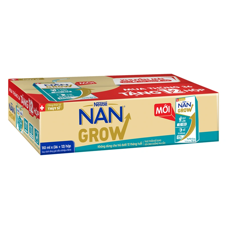 Thùng 36 + 12 hộp sữa pha sẵn Nestlé NAN Grow 110 ml (từ 1 tuổi) 2