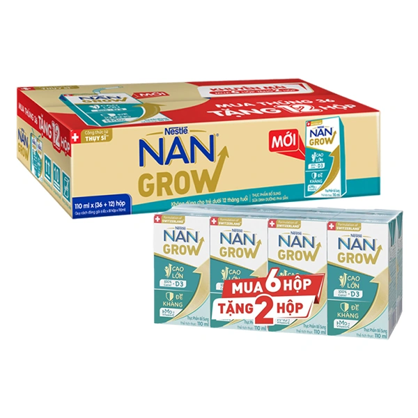 Thùng 36 + 12 hộp sữa pha sẵn Nestlé NAN Grow 110 ml (từ 1 tuổi) 1