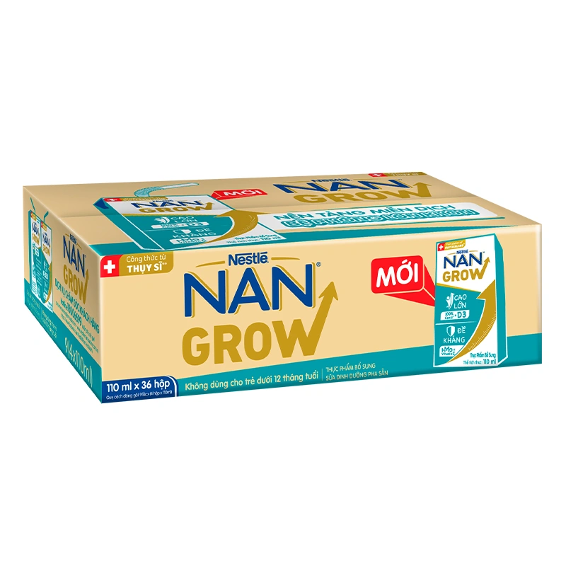 Lốc 4 hộp sữa pha sẵn Nestlé NAN Grow 110 ml (từ 1 tuổi) 9