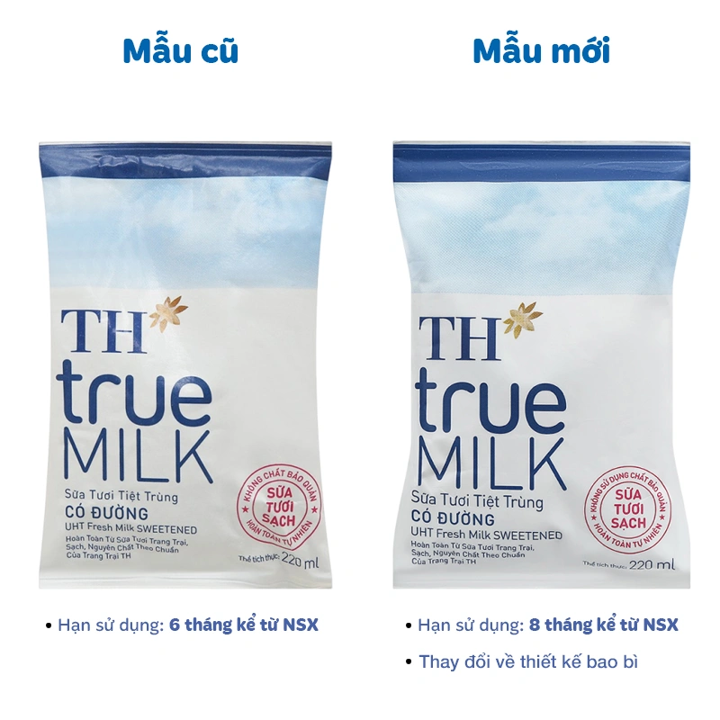 Sữa tươi tiệt trùng TH true MILK có đường 220 ml (từ 1 tuổi) 8