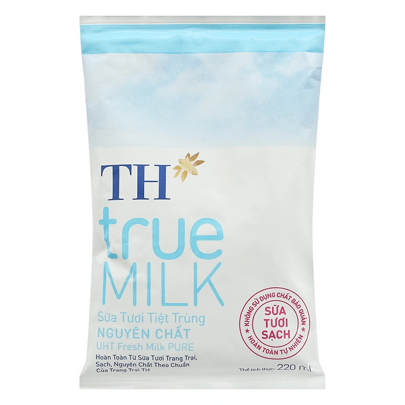Thùng 48 bịch sữa tươi tiệt trùng TH true MILK không đường 220 ml (từ 1 tuổi) 4