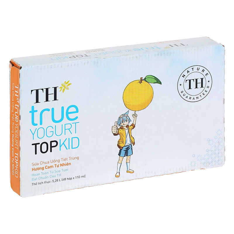 Thùng 48 hộp sữa chua uống tiệt trùng TH true YOGURT TOPKID vị cam 110 ml (từ 2 tuổi) - Giao bao bì ngẫu nhiên 4