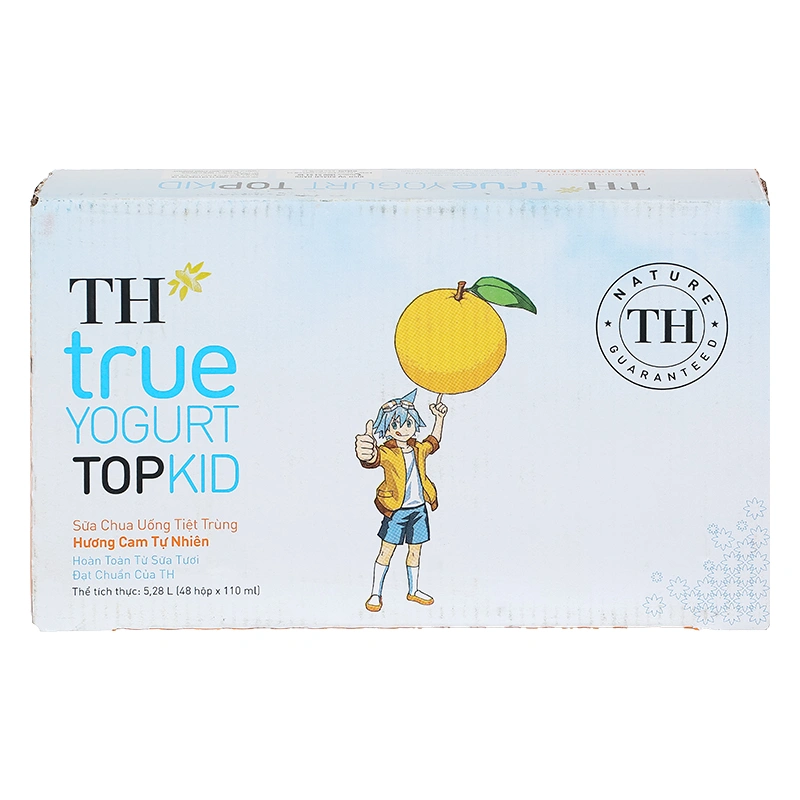 Thùng 48 hộp sữa chua uống tiệt trùng TH true YOGURT TOPKID vị cam 110 ml (từ 2 tuổi) - Giao bao bì ngẫu nhiên 5