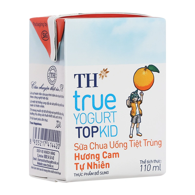 Thùng 48 hộp sữa chua uống tiệt trùng TH true YOGURT TOPKID vị cam 110 ml (từ 2 tuổi) - Giao bao bì ngẫu nhiên 9