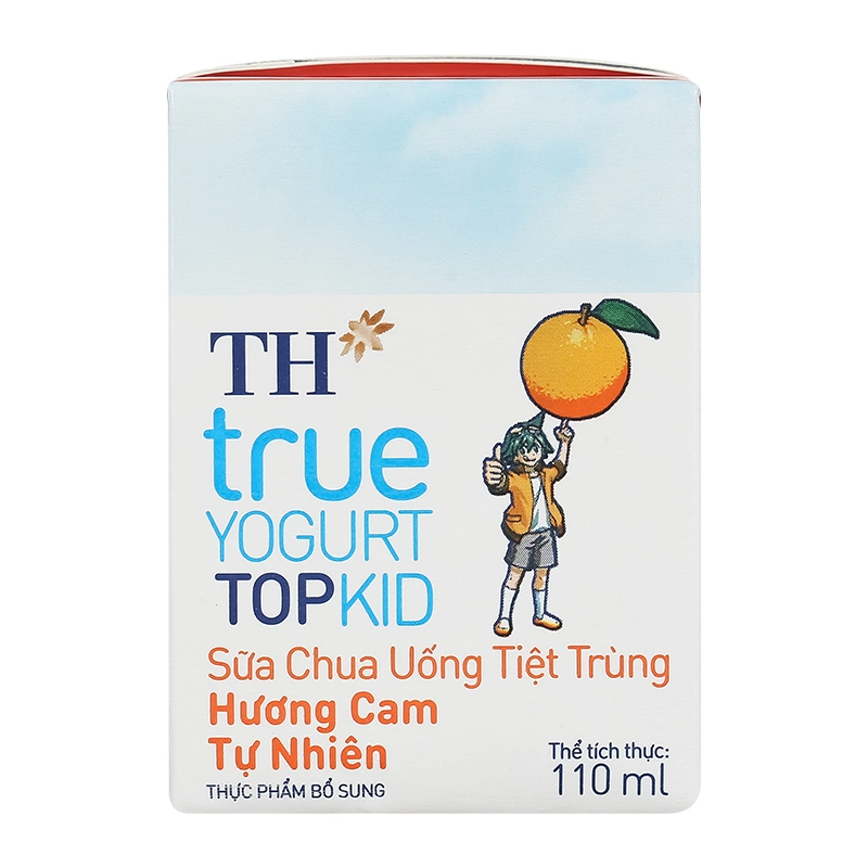 Thùng 48 hộp sữa chua uống tiệt trùng TH true YOGURT TOPKID vị cam 110 ml (từ 2 tuổi) - Giao bao bì ngẫu nhiên 10