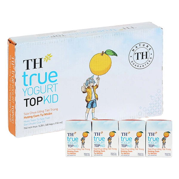 Thùng 48 hộp sữa chua uống tiệt trùng TH true YOGURT TOPKID - Giao bao bì ngẫu nhiên