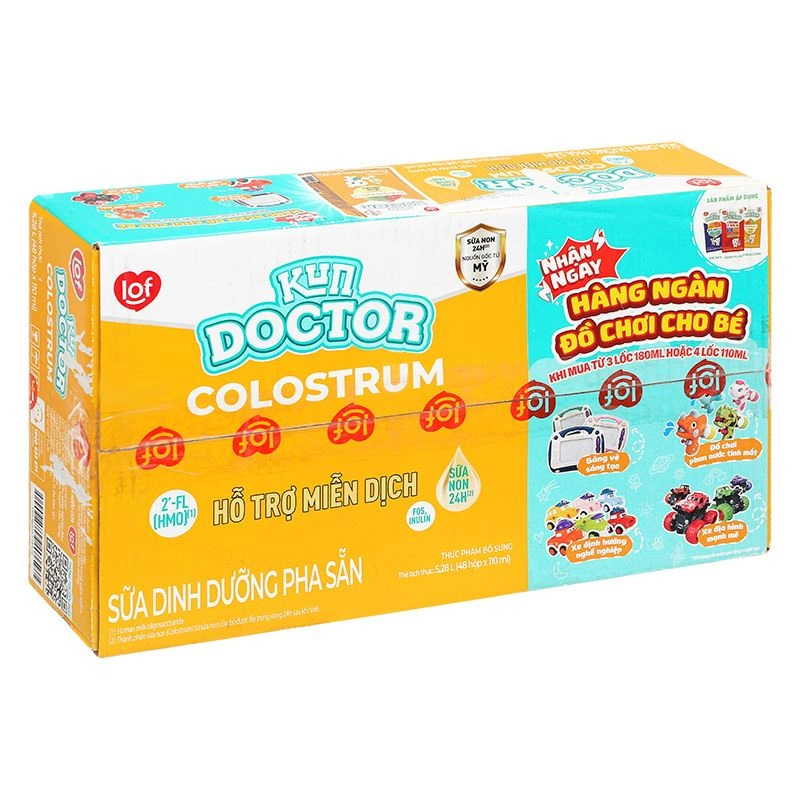Thùng 48 hộp sữa non pha sẵn Kun Doctor Colostrum hương vani 110 ml (từ 1 tuổi) 2