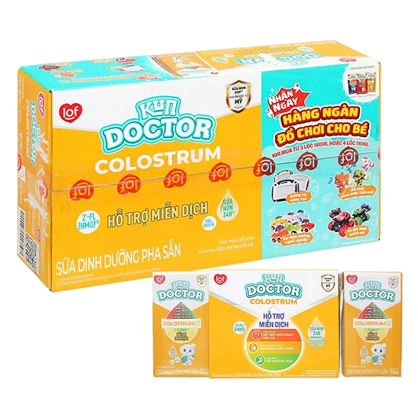 Thùng 48 hộp sữa non pha sẵn Kun Doctor Colostrum hương vani 110 ml (từ 1 tuổi) 1