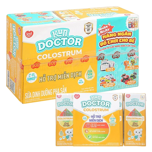 Thùng 48 hộp sữa non pha sẵn Kun Doctor Colostrum hương vani 180 ml (từ 1 tuổi) 1