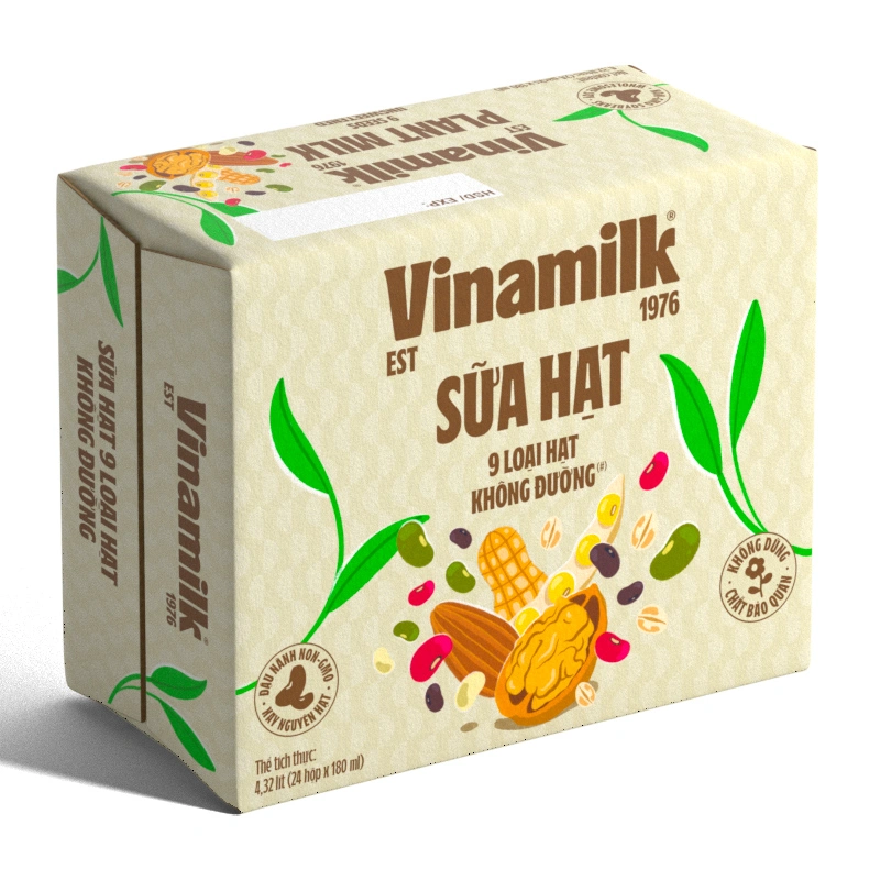 Thùng 24 hộp sữa hạt Vinamilk 9 loại hạt không đường 180 ml (từ 4 tuổi) 2