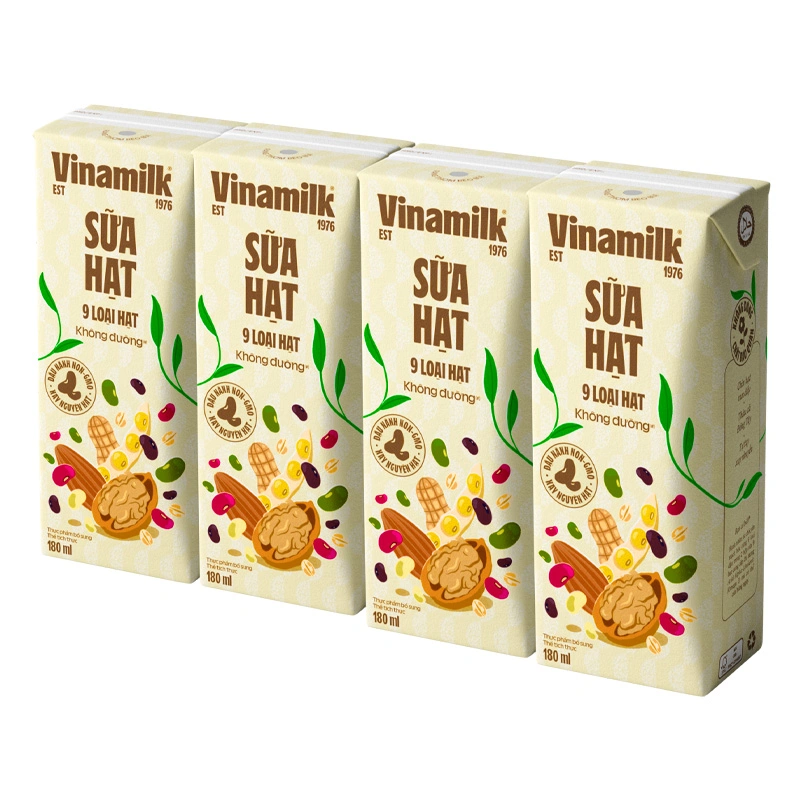 Thùng 24 hộp sữa hạt Vinamilk 9 loại hạt không đường 180 ml (từ 4 tuổi) 4