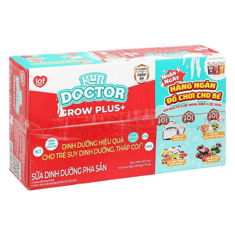 Lốc 4 hộp sữa pha sẵn Kun Doctor Grow Plus+ hương vani 110 ml cho trẻ suy dinh dưỡng, thấp còi (từ 1 tuổi) 14