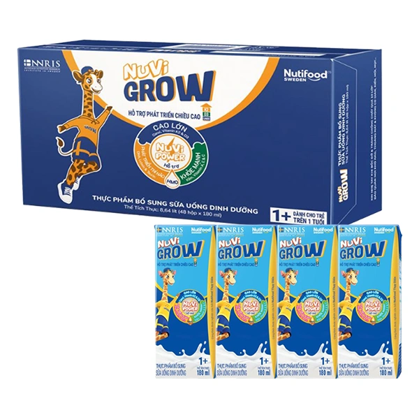 Thùng 48 hộp sữa pha sẵn Nutifood NuVi Grow 1+ 180 ml (1 - 2 tuổi) 1