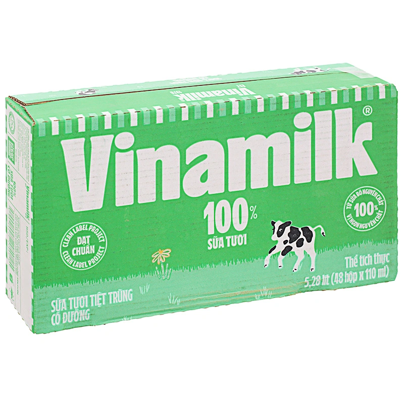 Thùng 48 hộp sữa tươi tiệt trùng Vinamilk có đường 110 ml (từ 1 tuổi) - Giao bao bì ngẫu nhiên 2