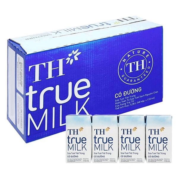 Thùng 48 hộp sữa tươi tiệt trùng TH true MILK có đường 110 ml (từ 1 tuổi) 1