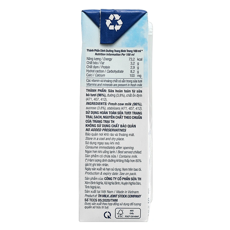 Lốc 4 hộp sữa tươi tiệt trùng TH true MILK có đường 180 ml (từ 1 tuổi) 21