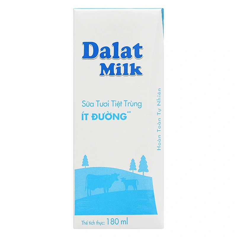 Thùng 48 hộp sữa tươi tiệt trùng Dalat Milk ít đường 180 ml (từ 1 tuổi) 8