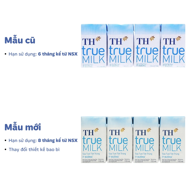 Thùng 48 hộp sữa tươi tiệt trùng TH true MILK ít đường 110 ml (từ 1 tuổi) 3