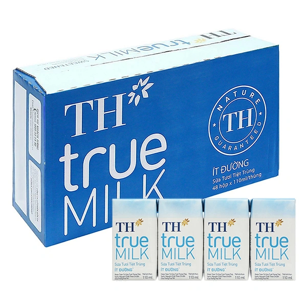 Thùng 48 hộp sữa tươi tiệt trùng TH true MILK ít đường 110 ml (từ 1 tuổi) 1
