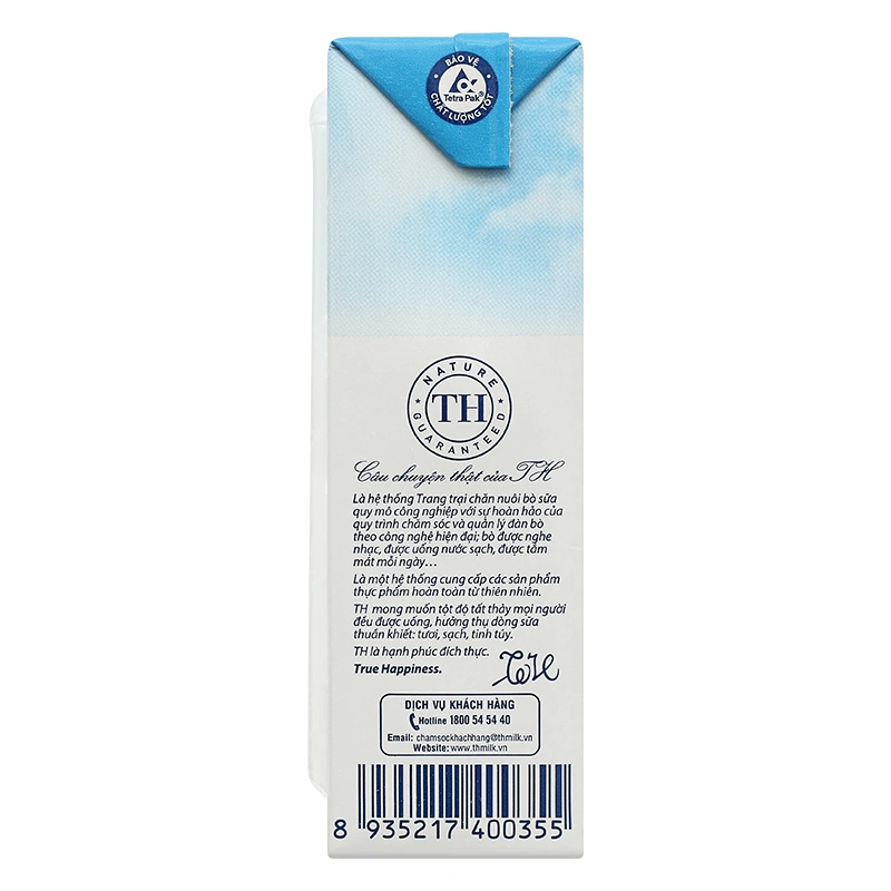 Lốc 4 hộp sữa tươi tiệt trùng TH true MILK ít đường 180 ml (từ 1 tuổi) 20