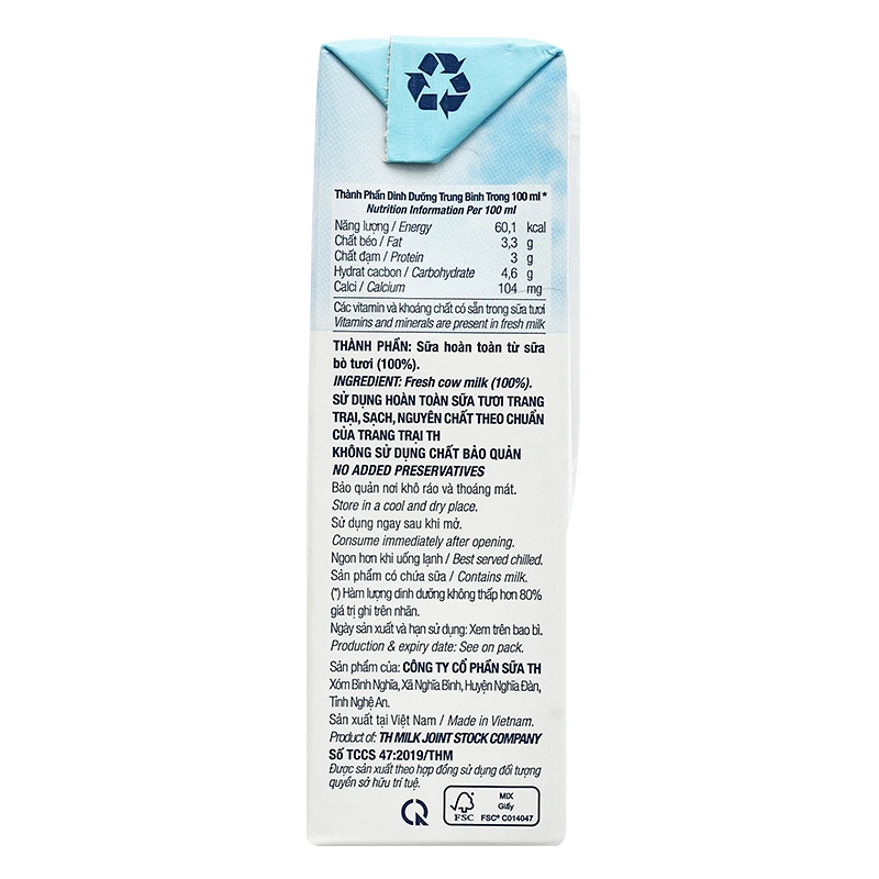 Thùng 48 hộp sữa tươi tiệt trùng TH true MILK không đường 180 ml (từ 1 tuổi) 11