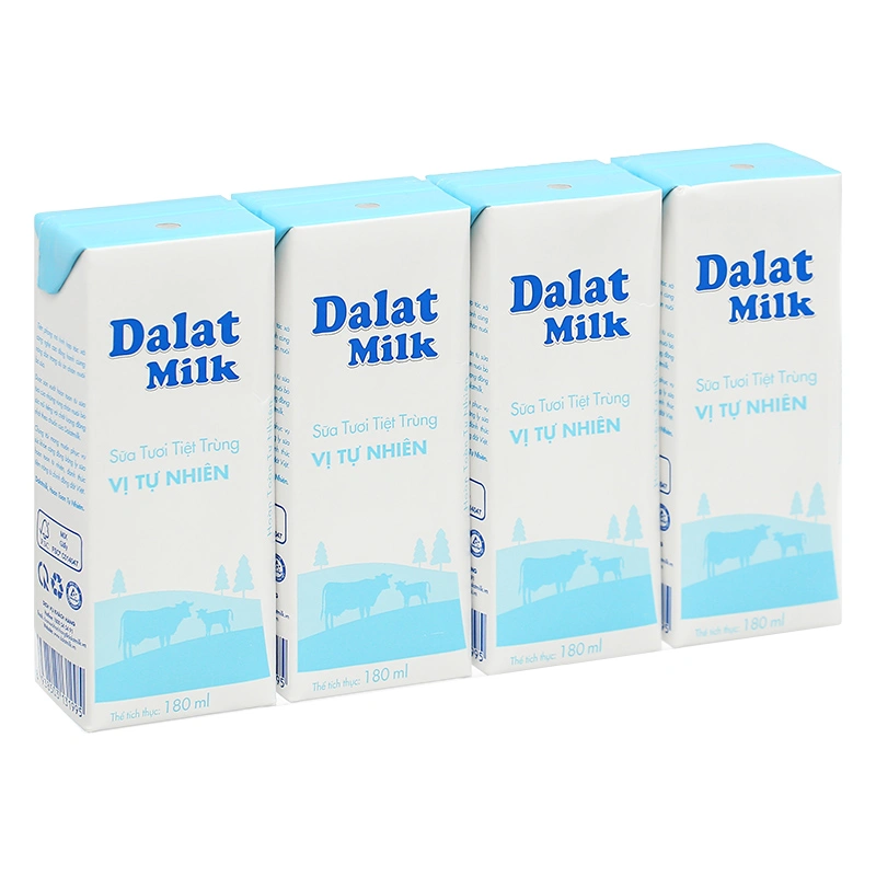 Lốc 4 hộp sữa tươi tiệt trùng Dalat Milk không đường 180 ml (từ 1 tuổi) 16