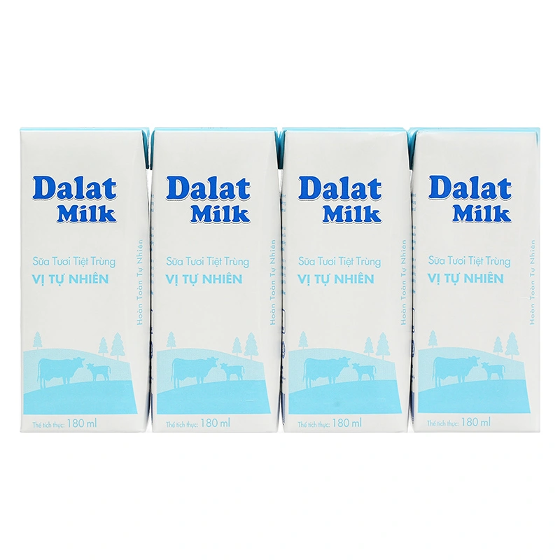 Lốc 4 hộp sữa tươi tiệt trùng Dalat Milk không đường 180 ml (từ 1 tuổi) 17