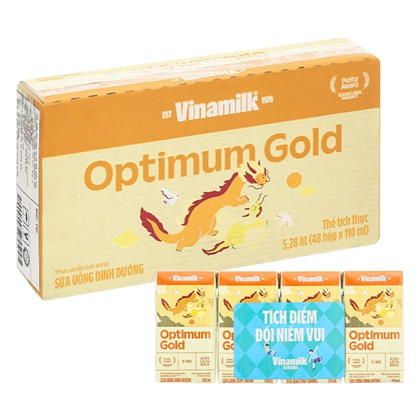 Thùng 48 hộp sữa pha sẵn Optimum Gold 110 ml (từ 1 tuổi) - Giao bao bì ngẫu nhiên 1