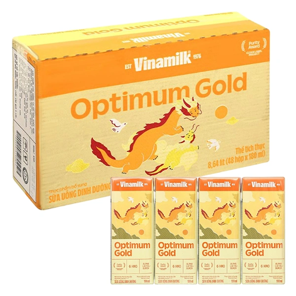 Thùng 48 hộp sữa pha sẵn Optimum Gold 180 ml (từ 1 tuổi) - Giao bao bì ngẫu nhiên 1