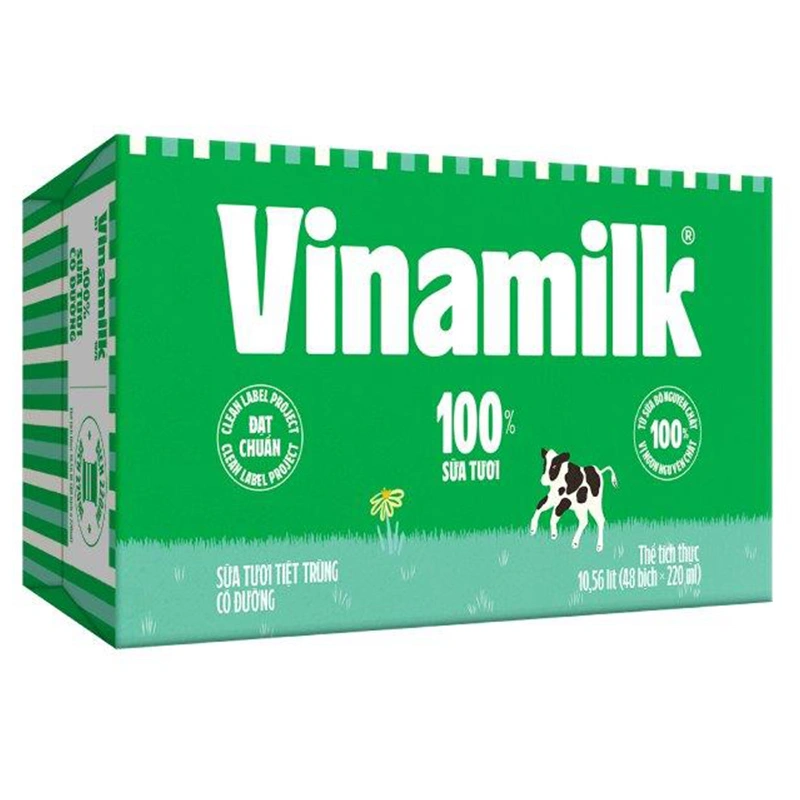 Thùng 48 bịch sữa tươi tiệt trùng Vinamilk có đường 220 ml (từ 1 tuổi) 2