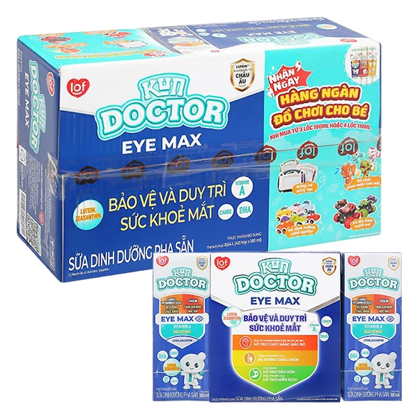 Thùng 48 hộp sữa pha sẵn Kun Doctor Eye Max hương vani 180 ml (từ 1 tuổi) 1