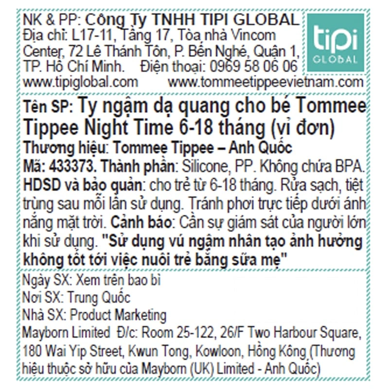 Ti ngậm Tommee Tippee dạ quang Night Time (0 - 6 tháng) 16