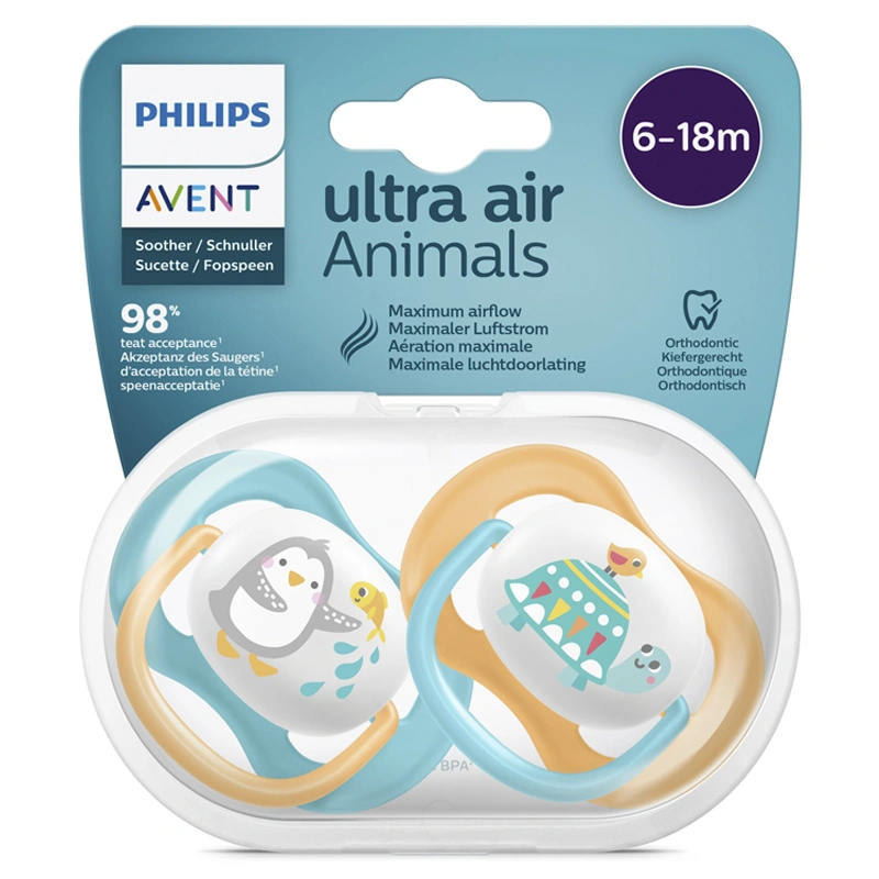 Bộ 2 ti ngậm Philips Avent thông khí SCF080/05 (0 - 6 tháng) - Màu xanh, vàng 10