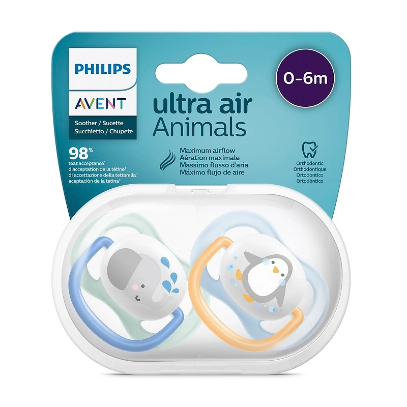 Bộ 2 ti ngậm Philips Avent thông khí SCF080/05 (0 - 6 tháng) - Màu xanh, vàng 2