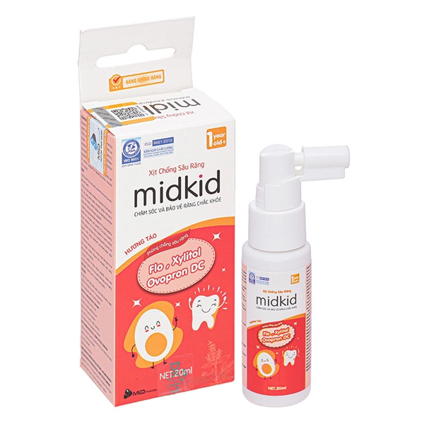 Midkid chống sâu răng hương táo, 20 ml dạng xịt (từ 1 tuổi) 1