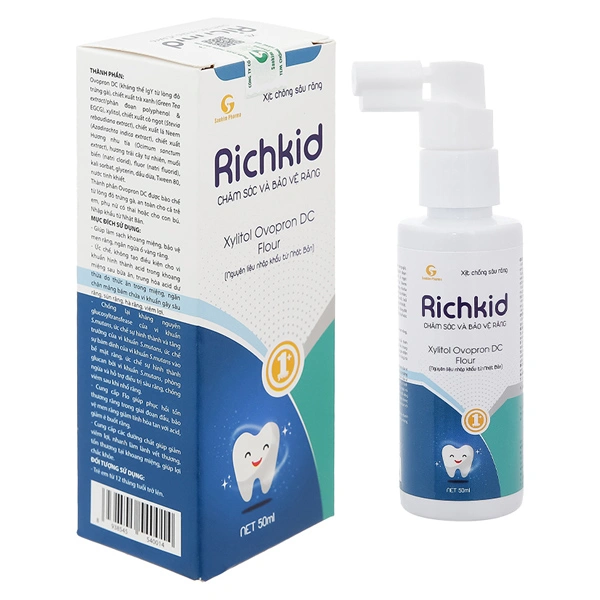 Richkid chống sâu răng hương trái cây, 50 ml dạng xịt (từ 1 tuổi) 1