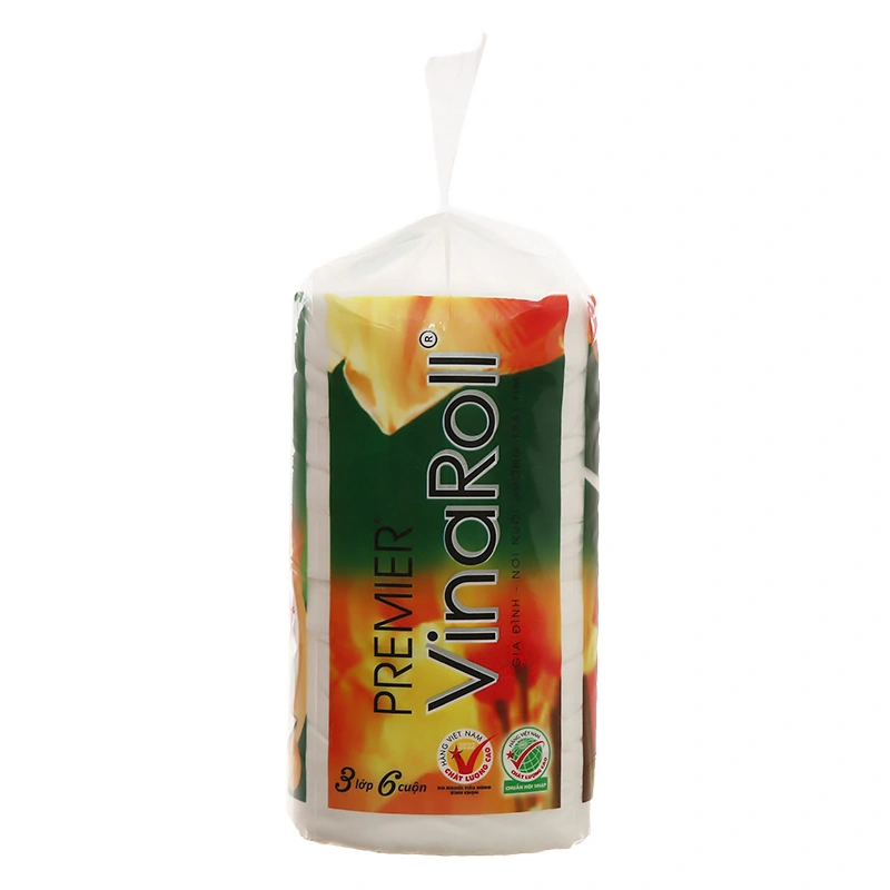 Lốc 6 cuộn giấy vệ sinh PREMIER Vinaroll không mùi 3 lớp 4