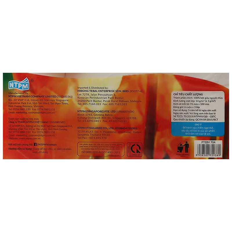 Lốc 6 cuộn giấy vệ sinh PREMIER Vinaroll không mùi 3 lớp 7